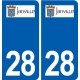 28 Janville logo autocollant plaque stickers ville