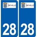 28 Janville logo autocollant plaque stickers ville