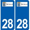 28 Janville logo autocollant plaque stickers ville