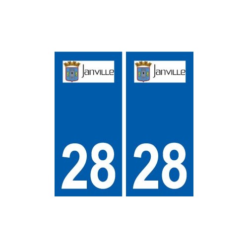 28 Janville logo autocollant plaque stickers ville