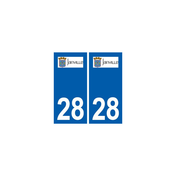 28 Janville logo autocollant plaque stickers ville