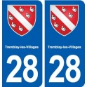 28 Tremblay-les-Villages blason autocollant plaque stickers ville