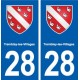 28 Tremblay-les-Villages blason autocollant plaque stickers ville