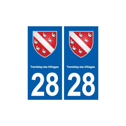 28 Tremblay-les-Villages blason autocollant plaque stickers ville
