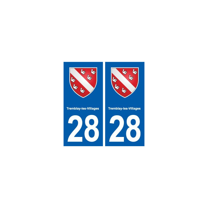 28 Tremblay-les-Villages blason autocollant plaque stickers ville