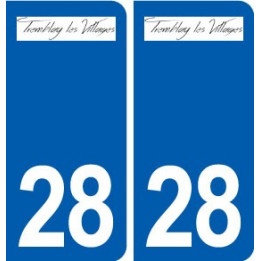 28 Tremblay-les-Villages logo autocollant plaque stickers ville