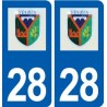 28 Yèvres logo autocollant plaque stickers ville