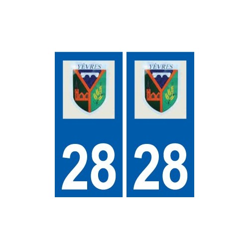 28 Yèvres logo autocollant plaque stickers ville