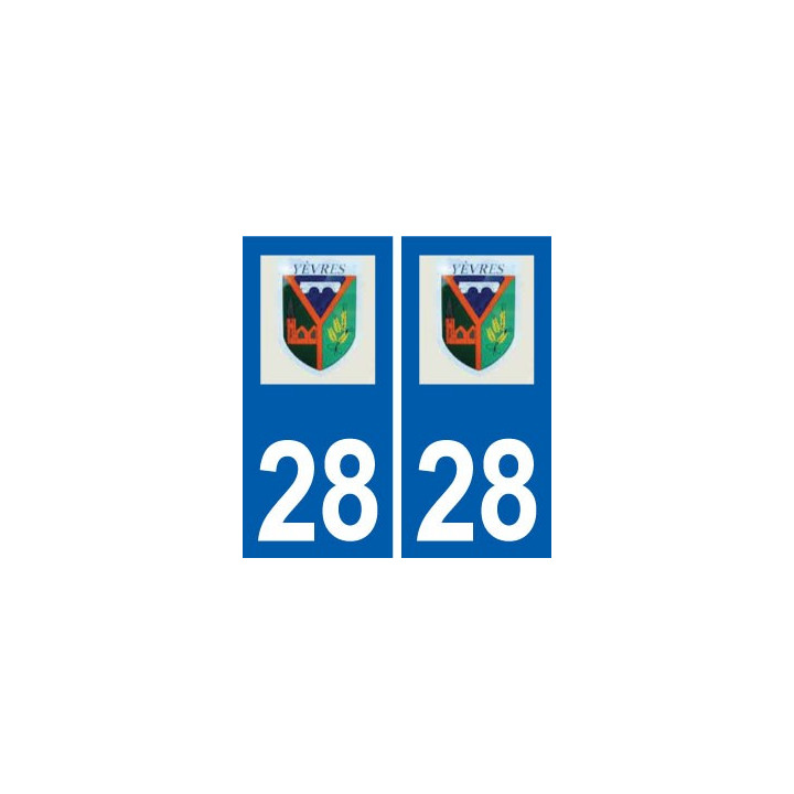 28 Yèvres logo autocollant plaque stickers ville
