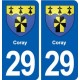 29 Coray blason autocollant plaque stickers ville
