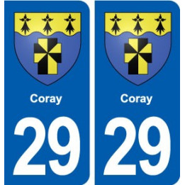 29 Coray blason autocollant plaque stickers ville