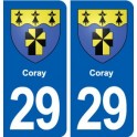 29 Coray blason autocollant plaque stickers ville