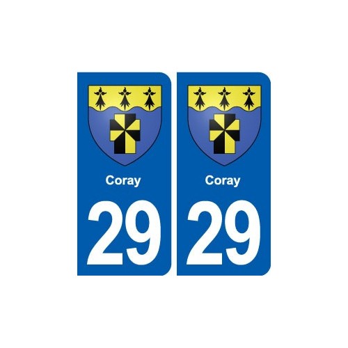 29 Coray blason autocollant plaque stickers ville