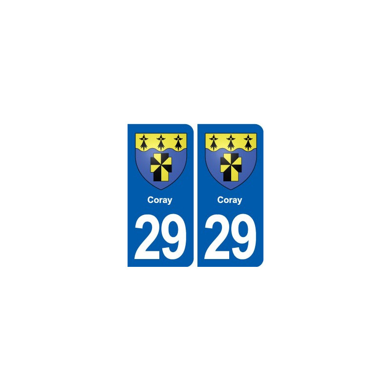 29 Coray blason autocollant plaque stickers ville