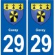 29 Coray blason autocollant plaque stickers ville
