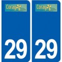 29 Coray logo autocollant plaque stickers ville