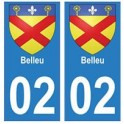 02 Belleu ville autocollant plaque