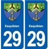 29 Esquibien blason autocollant plaque stickers ville