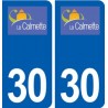 30 La Calmette logo ville autocollant plaque stickers