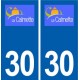 30 La Calmette logo ville autocollant plaque stickers