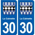 30 La Calmette blason ville autocollant plaque stickers