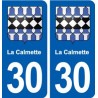30 La Calmette blason ville autocollant plaque stickers