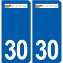 30 Barjac logo ville autocollant plaque stickers