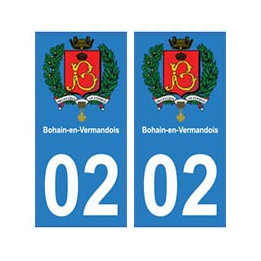 02 Bohain-en-Vermandois ville autocollant plaque
