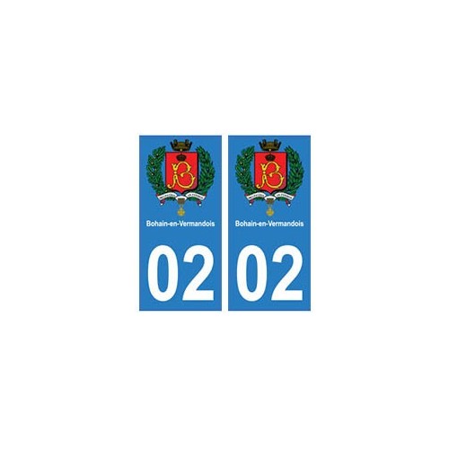 02 Bohain-en-Vermandois ville autocollant plaque