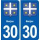 30 Barjac blason ville autocollant plaque stickers