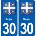 30 Barjac blason ville autocollant plaque stickers