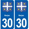 30 Barjac blason ville autocollant plaque stickers