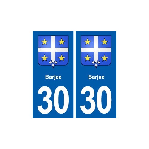 30 Barjac blason ville autocollant plaque stickers
