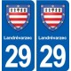 29 Landrévarzec blason autocollant plaque stickers ville