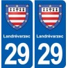 29 Landrévarzec blason autocollant plaque stickers ville