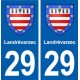 29 Landrévarzec blason autocollant plaque stickers ville