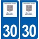 30 Cendras logo ville autocollant plaque stickers