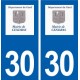 30 Cendras logo ville autocollant plaque stickers