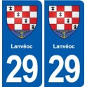 29 Lanvéoc blason autocollant plaque stickers ville