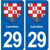 29 Lanvéoc blason autocollant plaque stickers ville