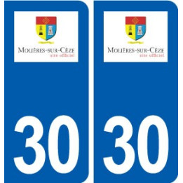 30 Molières-sur-Cèze logo ville autocollant plaque stickers