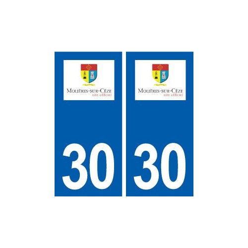 30 Molières-sur-Cèze logo ville autocollant plaque stickers