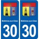30 Molières-sur-Cèze blason  ville autocollant plaque stickers