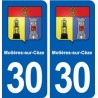 30 Molières-sur-Cèze blason  ville autocollant plaque stickers