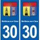 30 Molières-sur-Cèze blason  ville autocollant plaque stickers