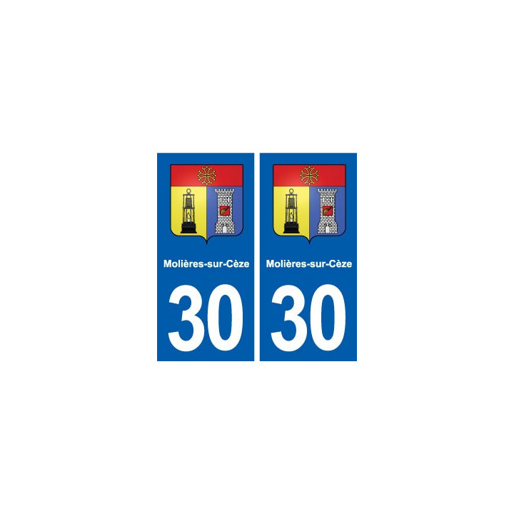 30 Molières-sur-Cèze blason  ville autocollant plaque stickers