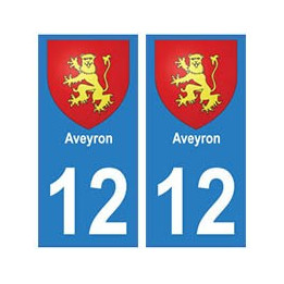 12 Aveyron departement autocollant plaque