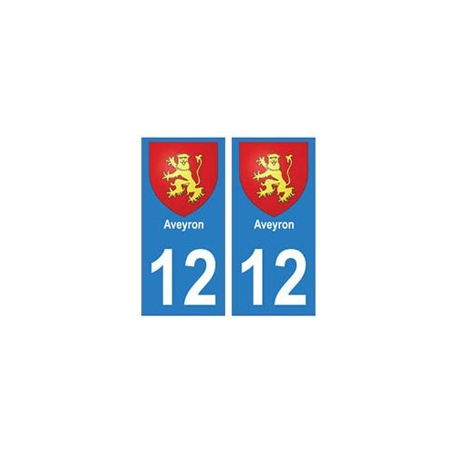 12 Aveyron departement autocollant plaque