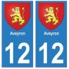 12 Aveyron aufkleber platte wappen wappen sticker-abteilung
