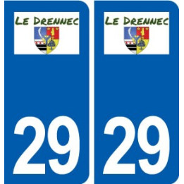 29 Le Drennec logo autocollant plaque stickers ville